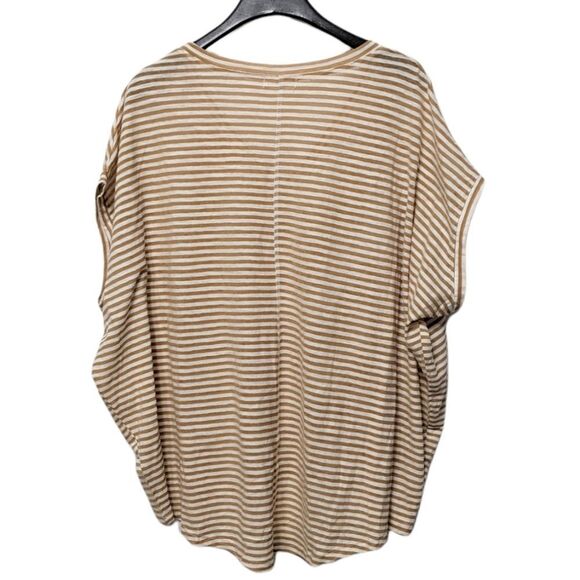 TALULAH Striped Oversized V-Neck Tee M - Picture 4 of 6